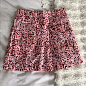 Floral Pink and Red Women's Mini Skirt